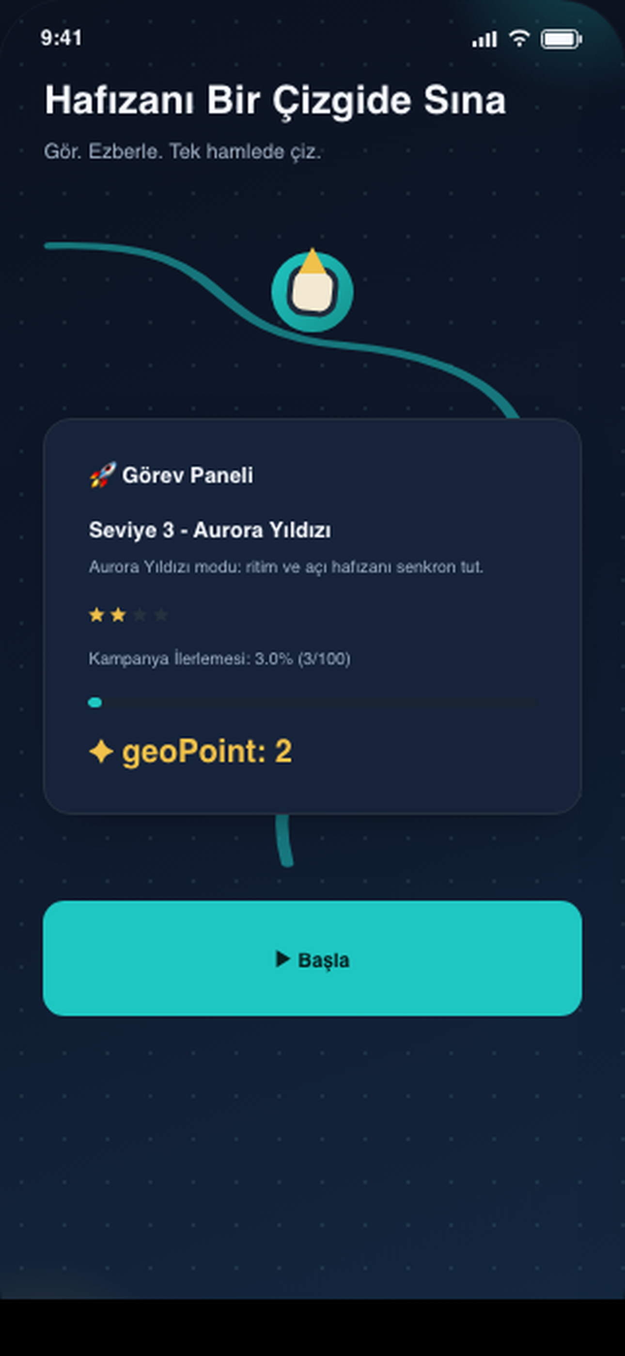 GeoWeave karşılama ve görev paneli ekranı