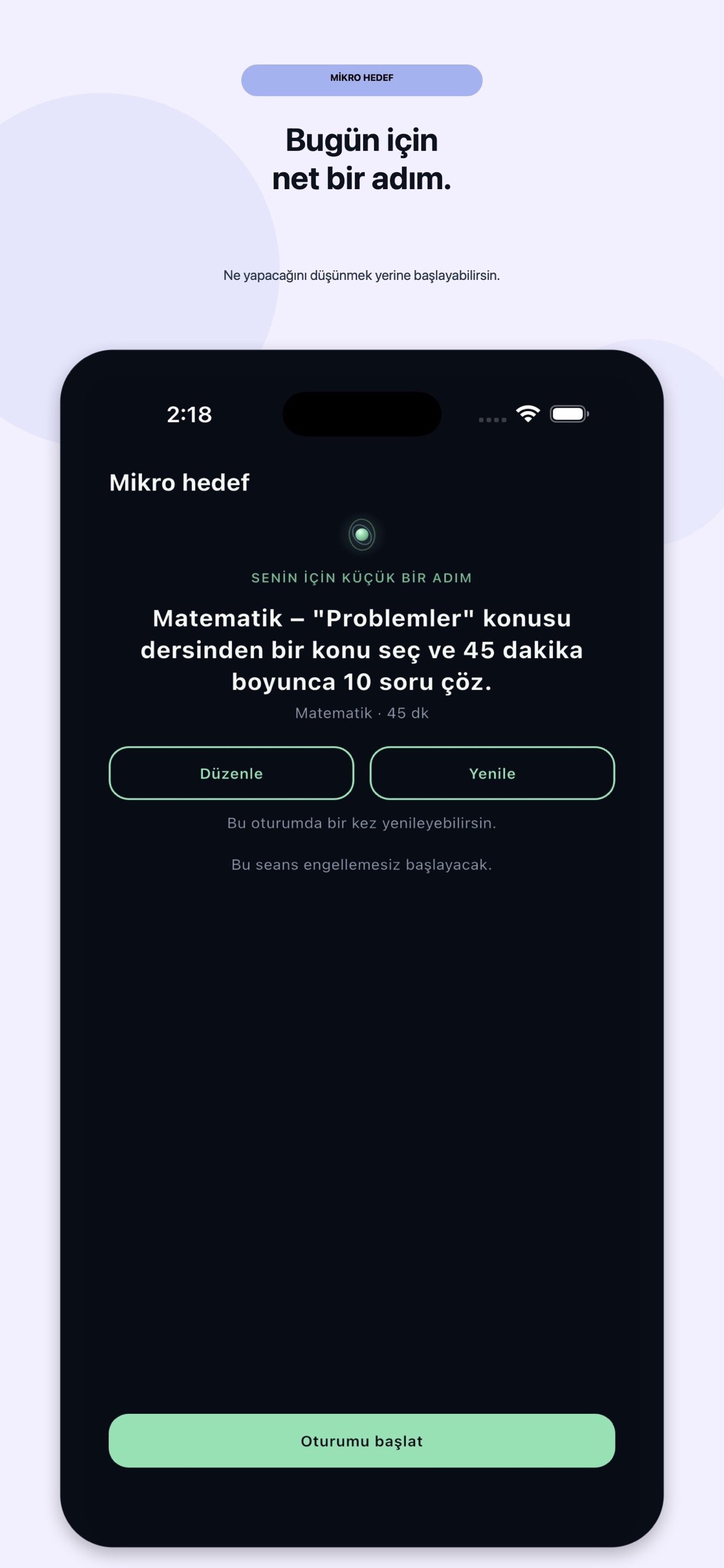 Movori mikro hedef ekranı